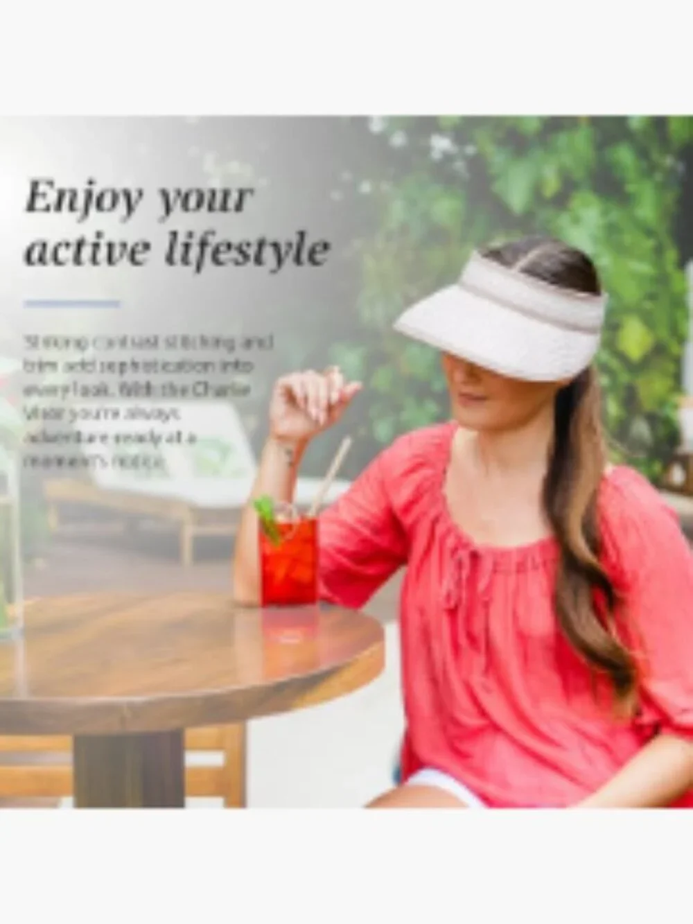 Women's Wide Brim Sun Visor with Adjustable Strap - UPF 50+